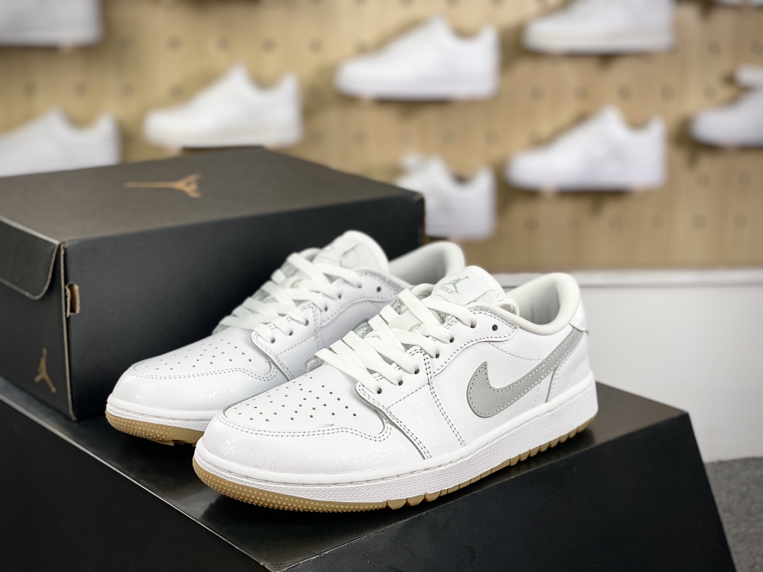 280 Nike Air Jordan 1 Low Golf”White Gum”AJ1乔丹一代运动鞋“皮革白灰生胶底”DD9315-111