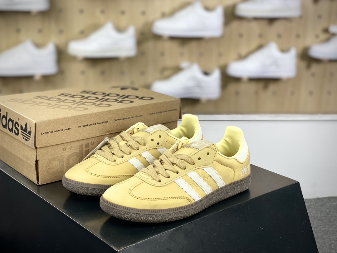 200 阿迪达斯/三叶草Adidas Originals Samba OG桑巴舞系列板鞋“尼龙奶黄奶油白”IG6170