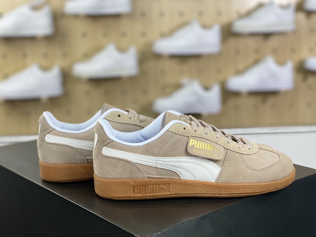 160 彪马PUMA Palermo Leather 巴勒莫系列低帮板鞋“皮革棕白生胶底”396464-06