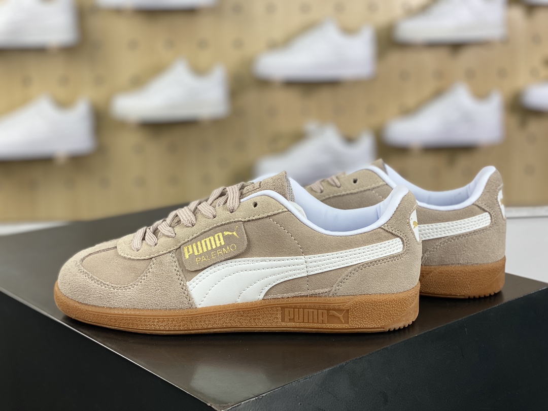 160 彪马PUMA Palermo Leather 巴勒莫系列低帮板鞋“皮革棕白生胶底”396464-06