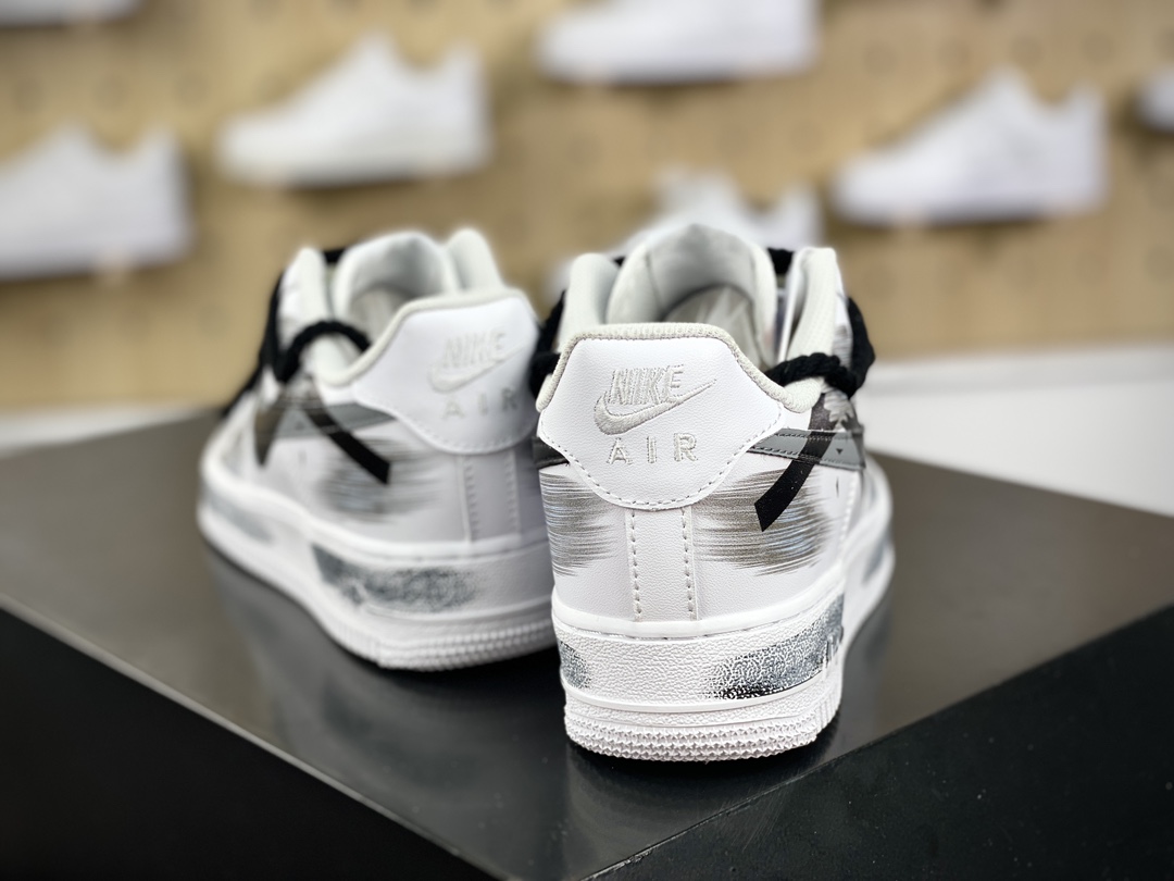 260 Nike Air Force 1'07 Low"White/Black/Graffiti"空军一号低帮经典板鞋“皮革白黑涂鸦绑绳”ZH0316-011