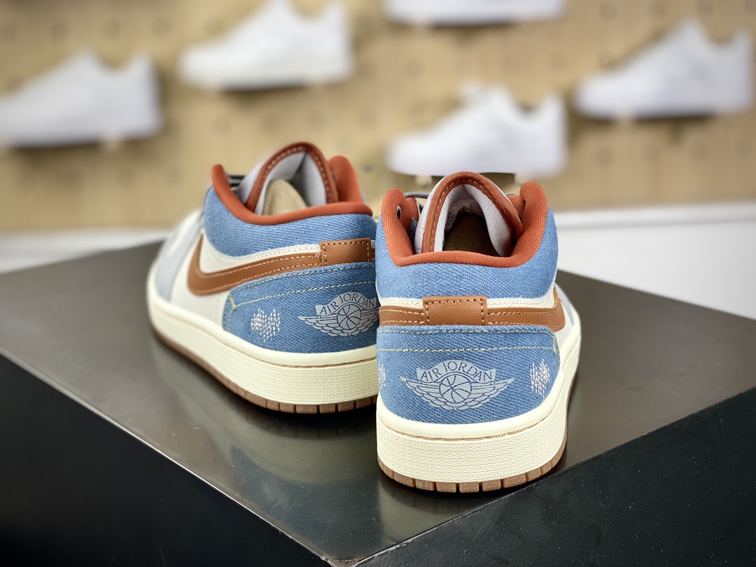 220 Nike Air Jordan 1 Low SE"Phantom Denim Swoosh"AJ1乔丹一代篮球鞋“灰棕牛仔蓝情人节”FZ5045-091