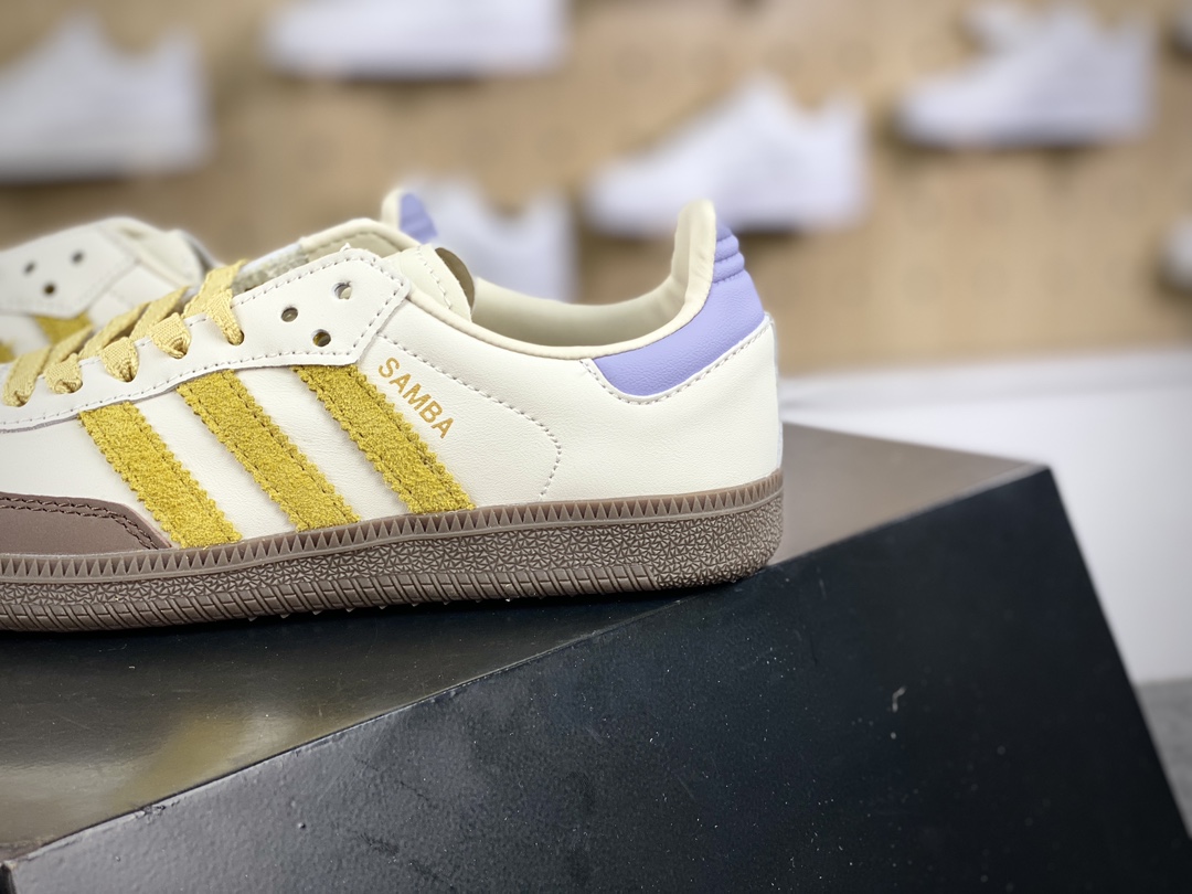 200 Adidas Originals Wmns Samba OG"Off White Oat"桑巴舞板鞋“香蕉米黄紫巧克力咖啡底”IE0875