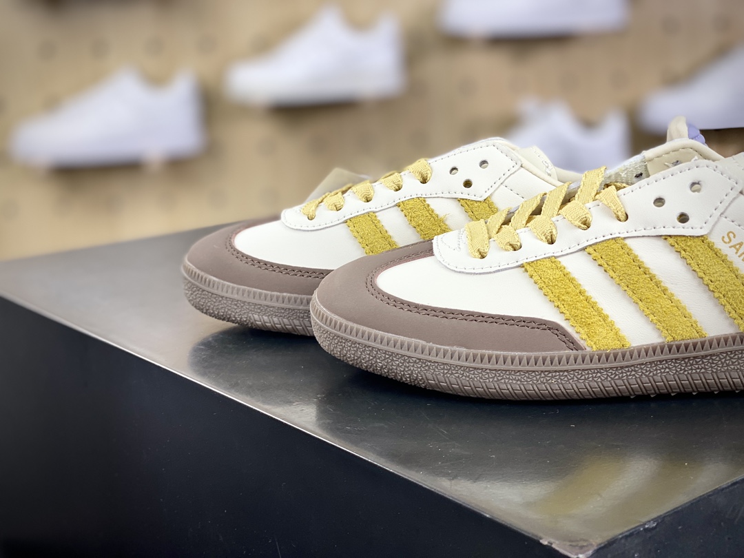 200 Adidas Originals Wmns Samba OG"Off White Oat"桑巴舞板鞋“香蕉米黄紫巧克力咖啡底”IE0875