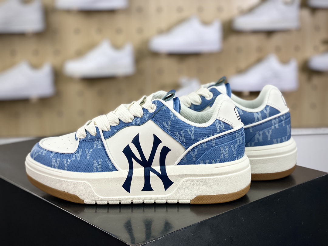 180 New York Yankees x MLB Chunky Liner Low 学长鞋系列低帮老爹风板鞋“牛仔浅蓝蓝白NY印花”3ASXCLD4N-50BLS