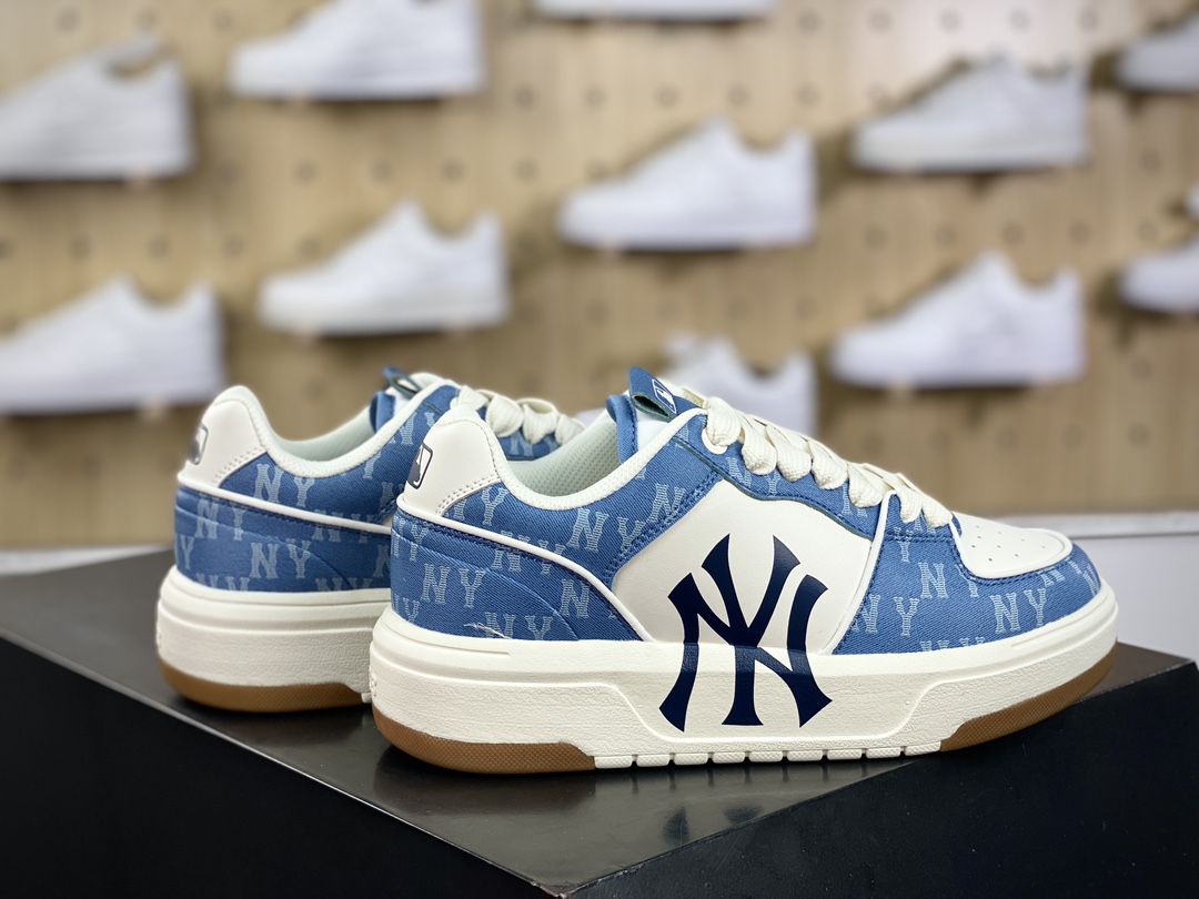 180 New York Yankees x MLB Chunky Liner Low 学长鞋系列低帮老爹风板鞋“牛仔浅蓝蓝白NY印花”3ASXCLD4N-50BLS