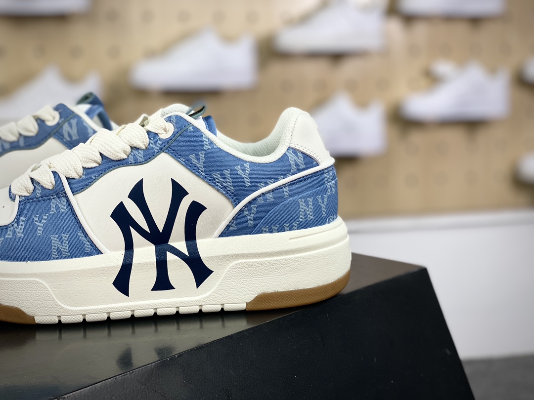 180 New York Yankees x MLB Chunky Liner Low 学长鞋系列低帮老爹风板鞋“牛仔浅蓝蓝白NY印花”3ASXCLD4N-50BLS