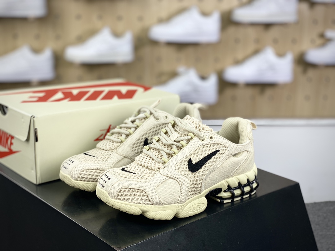 180  Nike Air Zoom Spiridon Caged 2″Fossil color”斯皮里慢跑鞋“乳白黑麻布”CQ5486-200