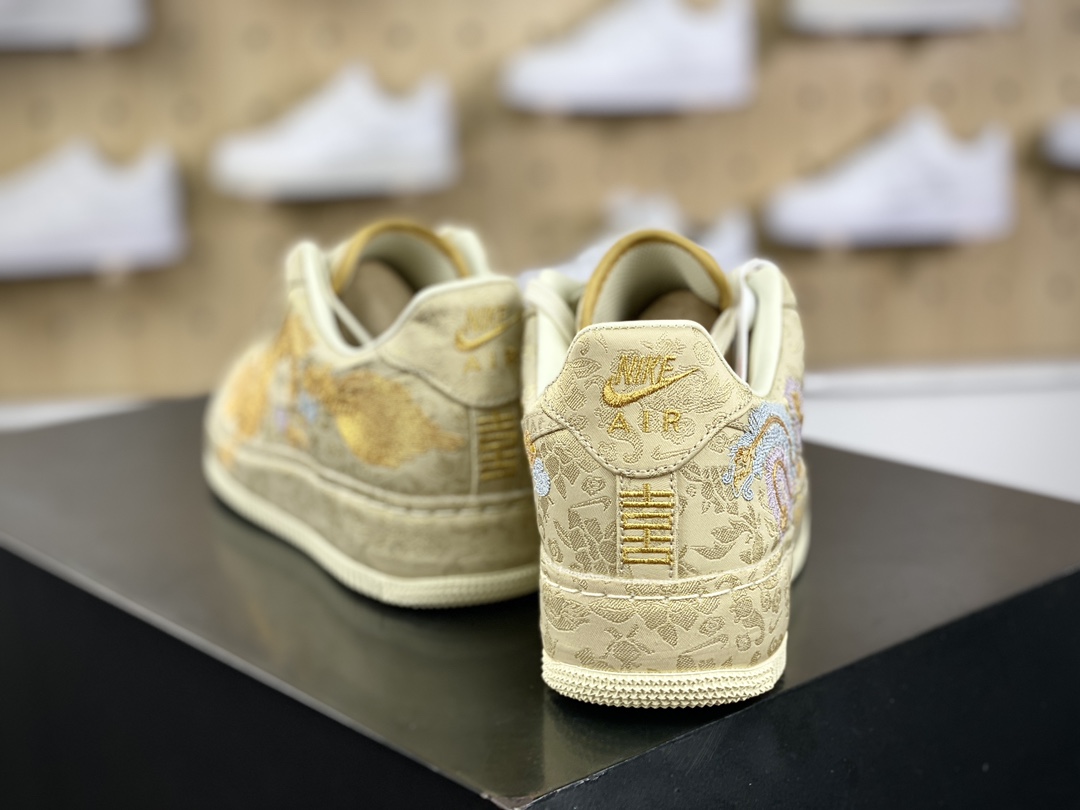 400 耐克Nike Air Force 1'07 Low”XIXI”空军一号低帮经典板鞋“囍庆龙凤呈祥黄金情人节”HJ4285-777