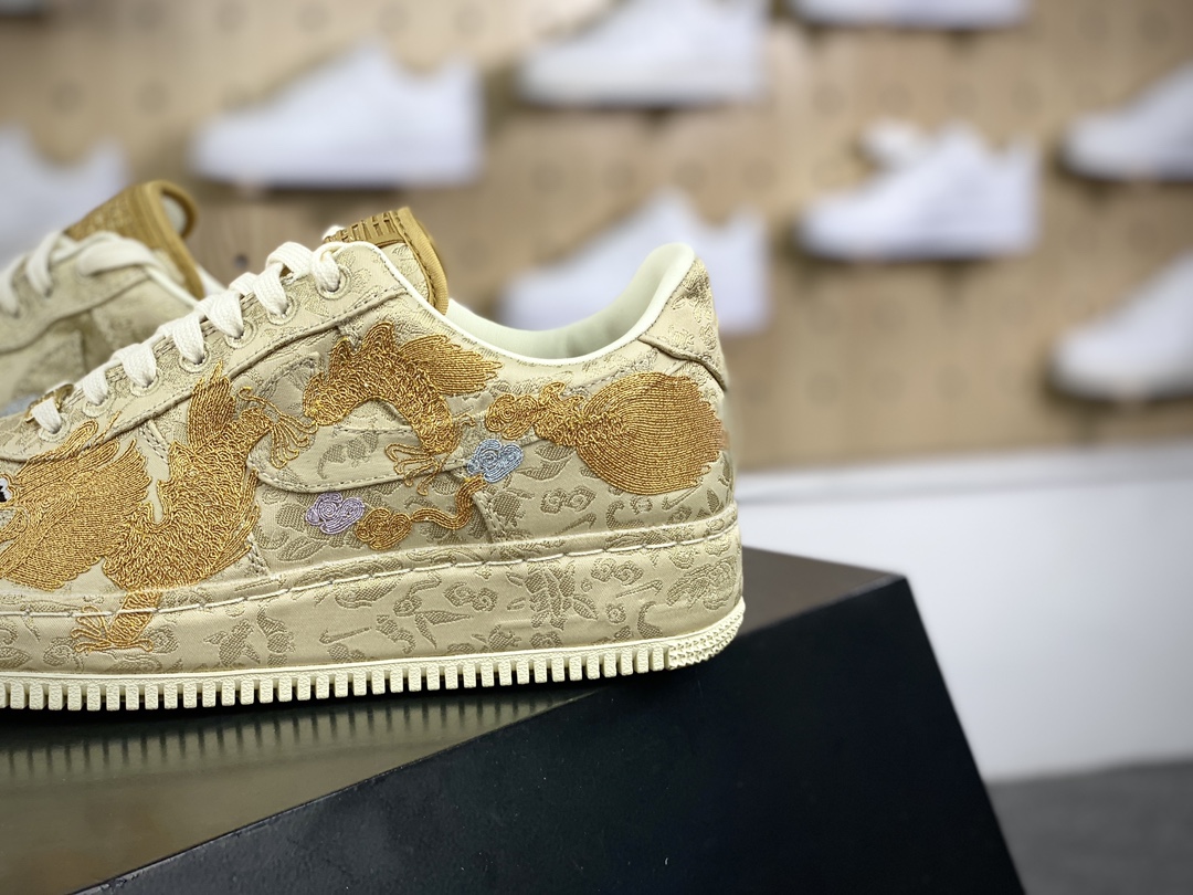 400 耐克Nike Air Force 1'07 Low”XIXI”空军一号低帮经典板鞋“囍庆龙凤呈祥黄金情人节”HJ4285-777