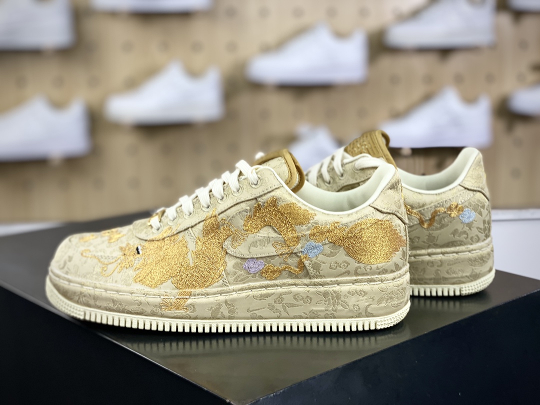 400 耐克Nike Air Force 1'07 Low”XIXI”空军一号低帮经典板鞋“囍庆龙凤呈祥黄金情人节”HJ4285-777