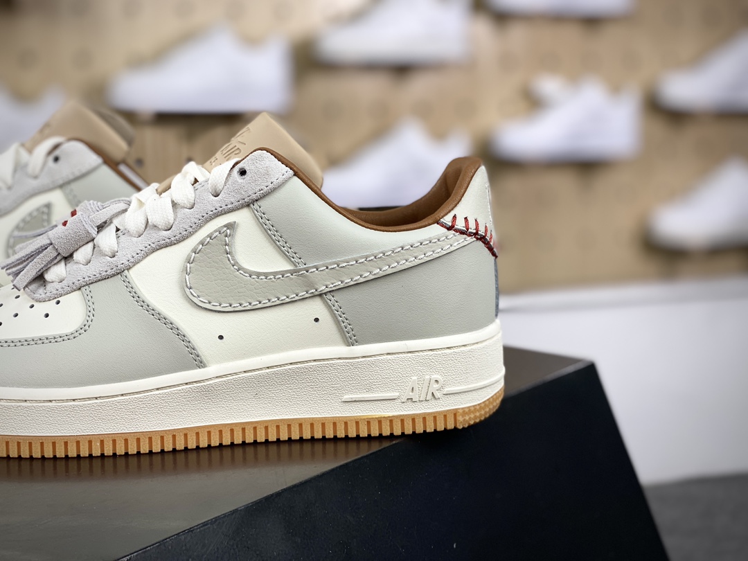 220 Nike Air Force 1’07 Low”Tassels Light Bone”空军一号系列板鞋“皮革米白卡其红缝线生胶底”HF5697-001