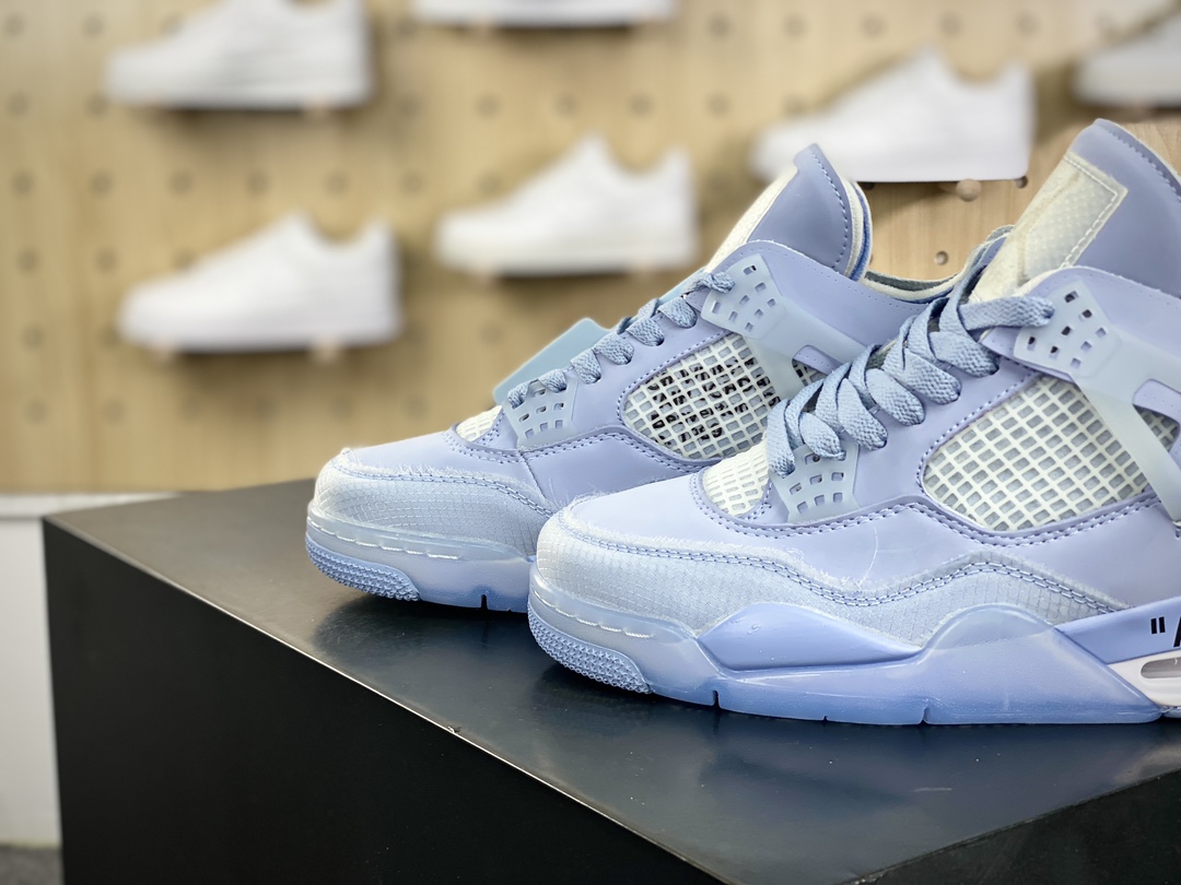 240 Off-White x Nike Air Jordan 4 Retro”Light Blue/Purple”迈克尔·乔丹AJ4代中帮篮球鞋“OW淡紫蓝”CV9388-102