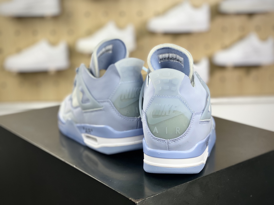 240 Off-White x Nike Air Jordan 4 Retro”Light Blue/Purple”迈克尔·乔丹AJ4代中帮篮球鞋“OW淡紫蓝”CV9388-102