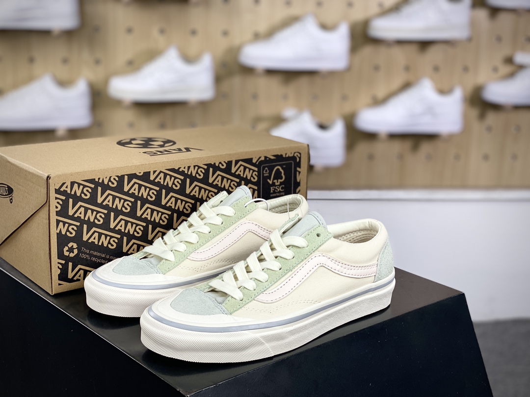 160 范斯Vans Style 36 Decon SF鲜美系列低帮帆布板鞋“帆布米白浅绿”VN0A3MVLQC5