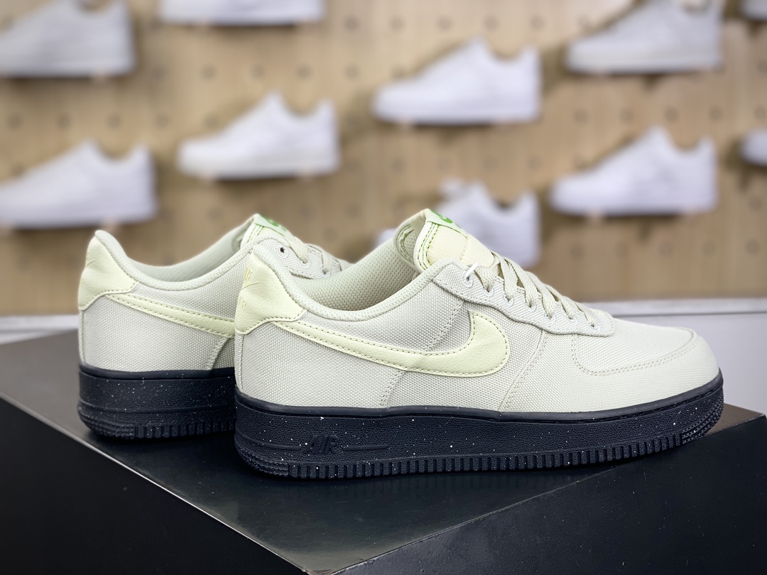 200 耐克Nike Wmns Air Force 1’07 Low LV8"Black Olive"空军一号板鞋“帆布米白黑”FJ4160-002