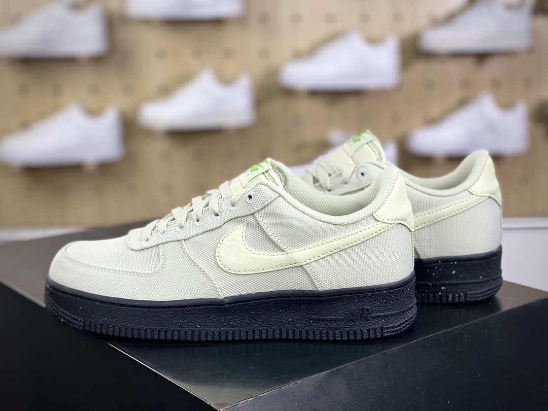 200 耐克Nike Wmns Air Force 1’07 Low LV8"Black Olive"空军一号板鞋“帆布米白黑”FJ4160-002