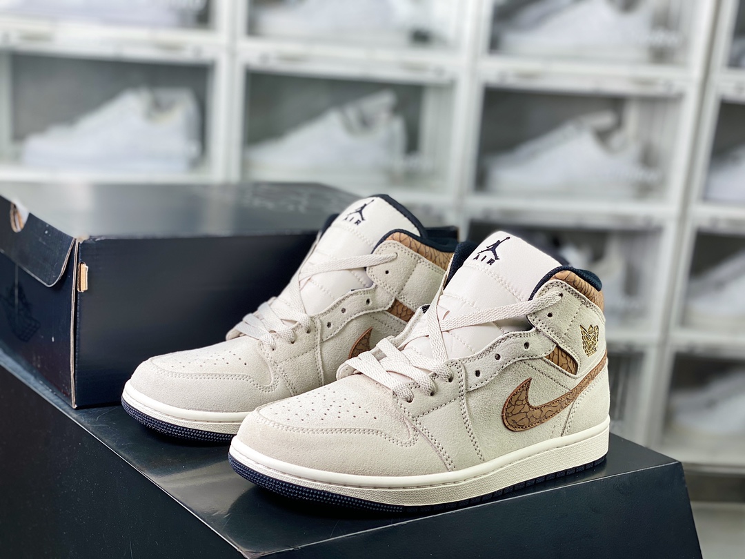 260 Air Jordan 1 Mid”Team Red”AJ1乔丹一代中帮篮球鞋“奶茶”DZ4129-102