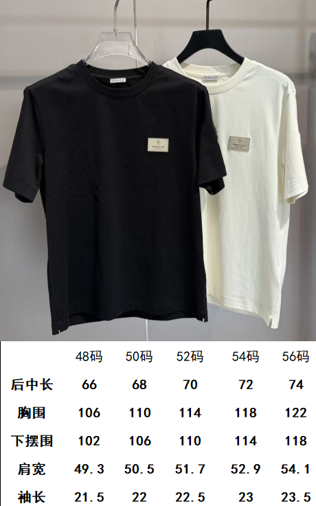 MONCLER2026春夏短袖 MONCLER这款短袖面料采用32支双股新疆长绒棉紧密圆领短袖，这款T恤