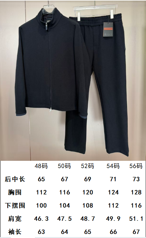 Zegna Navy Zip Jacket and Pants Set