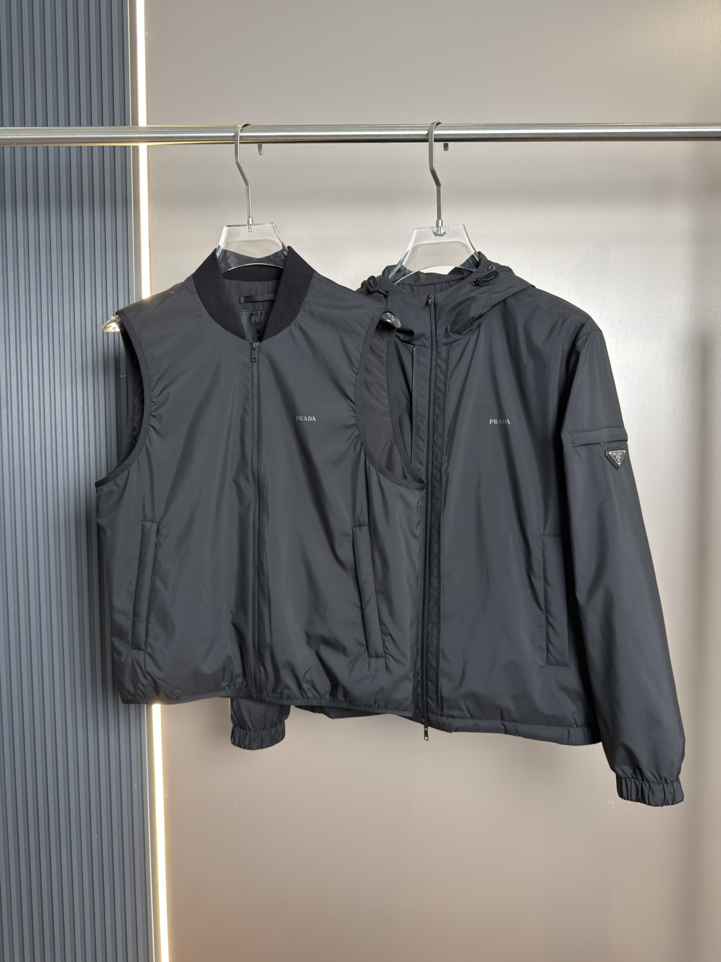 Prada Black Zip-Up Jacket and Vest