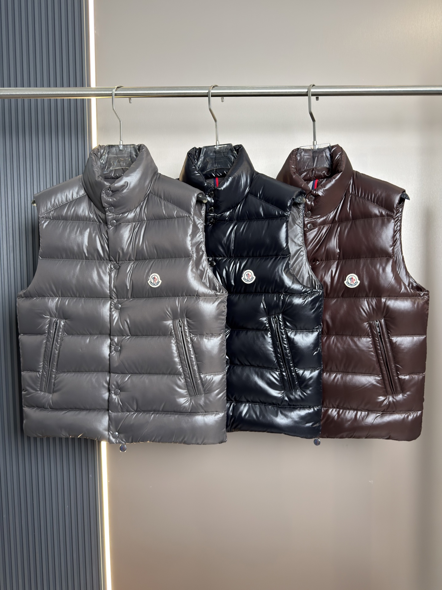 Moncler Glossy Quilted Puffer Vest