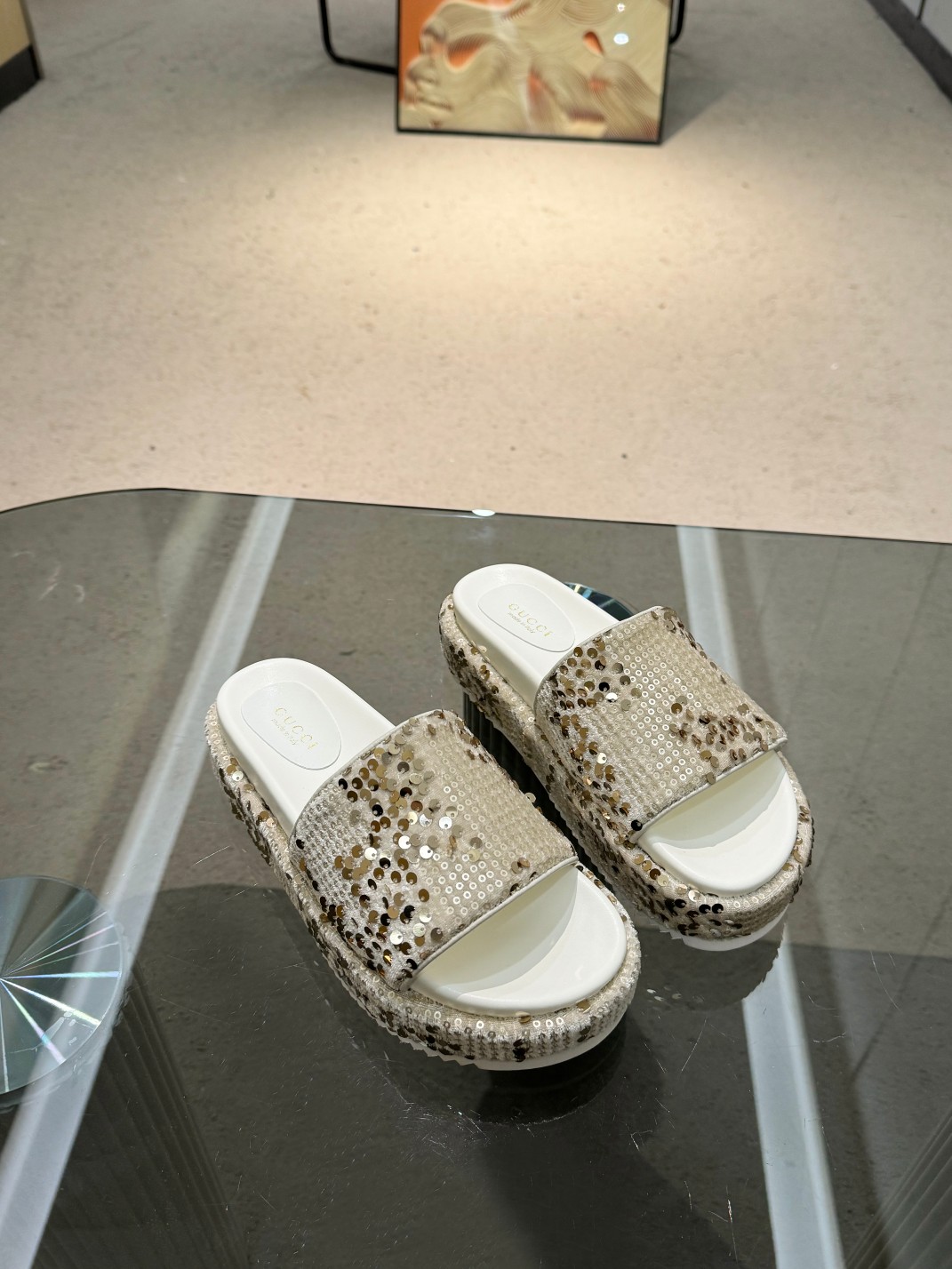 Gucci Scarpe Pantofole Stampa Pelle di pecora