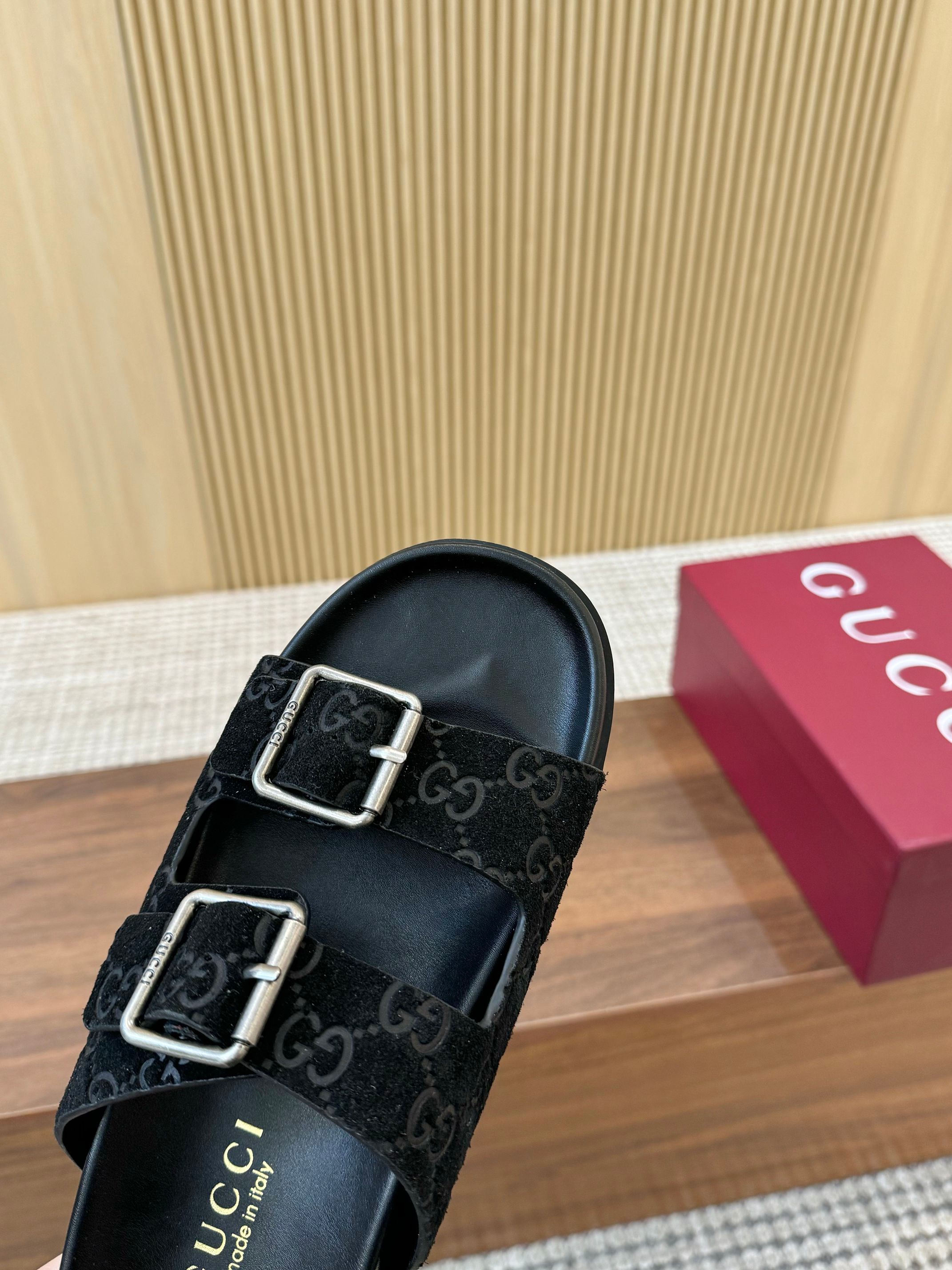 Gucci Interlocking G Embroidered Heeled Mules Thick Bottom Sandals 10 a1743926611077 8487