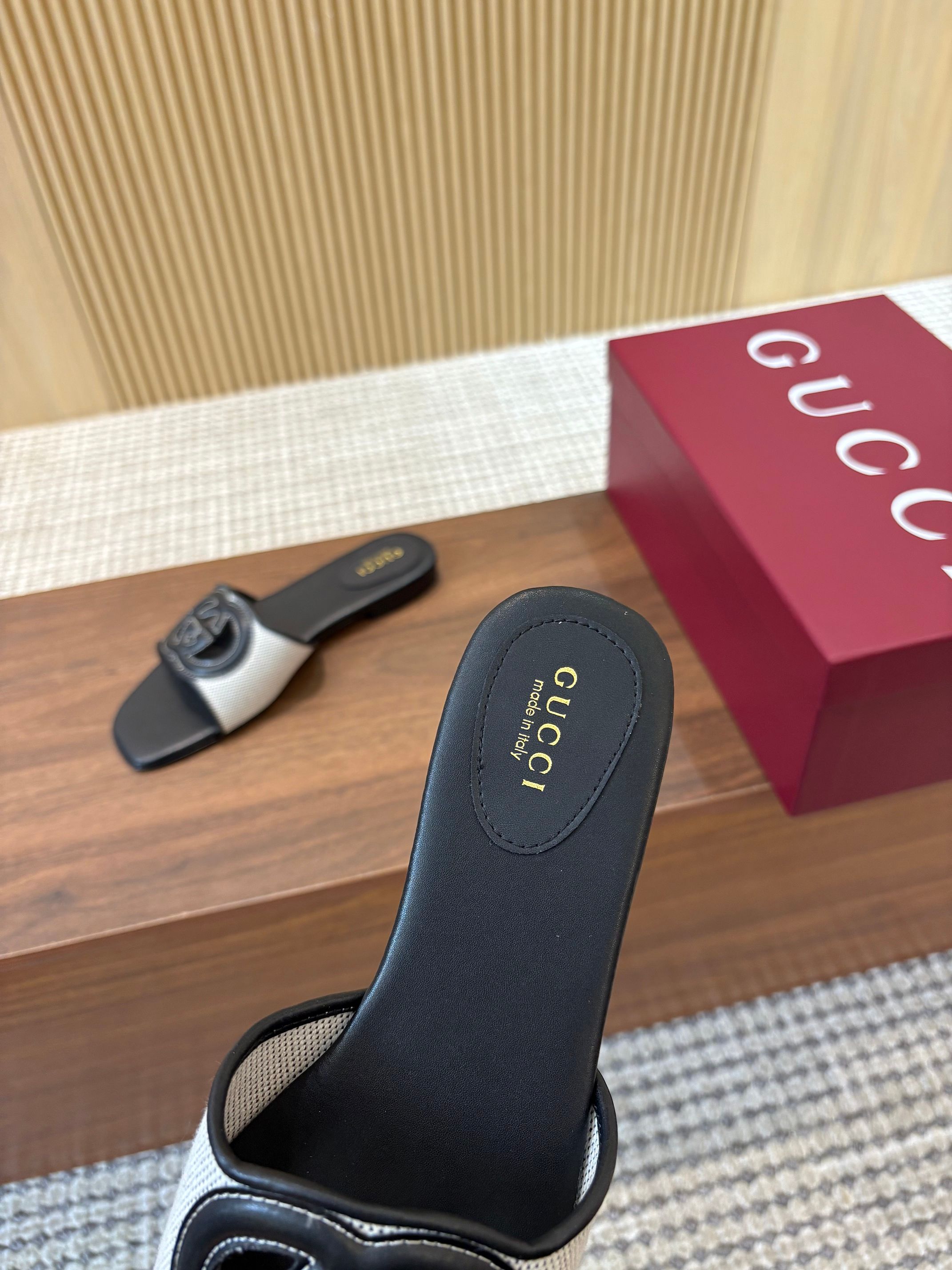 Gucci Interlocking G Embroidered Mule Sandals - Luxurious Leather Slides 5 a1744303636317 7437
