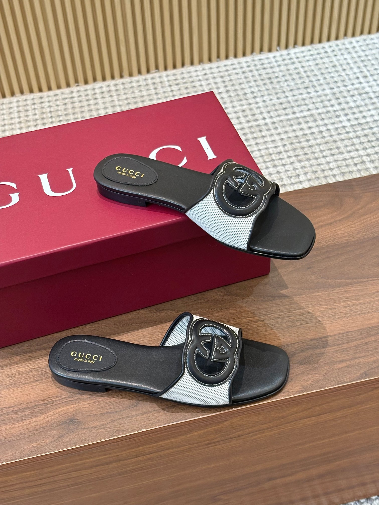 Gucci Interlocking G Embroidered Mule Sandals - Luxurious Leather Slides 8 a1744303638542 3481