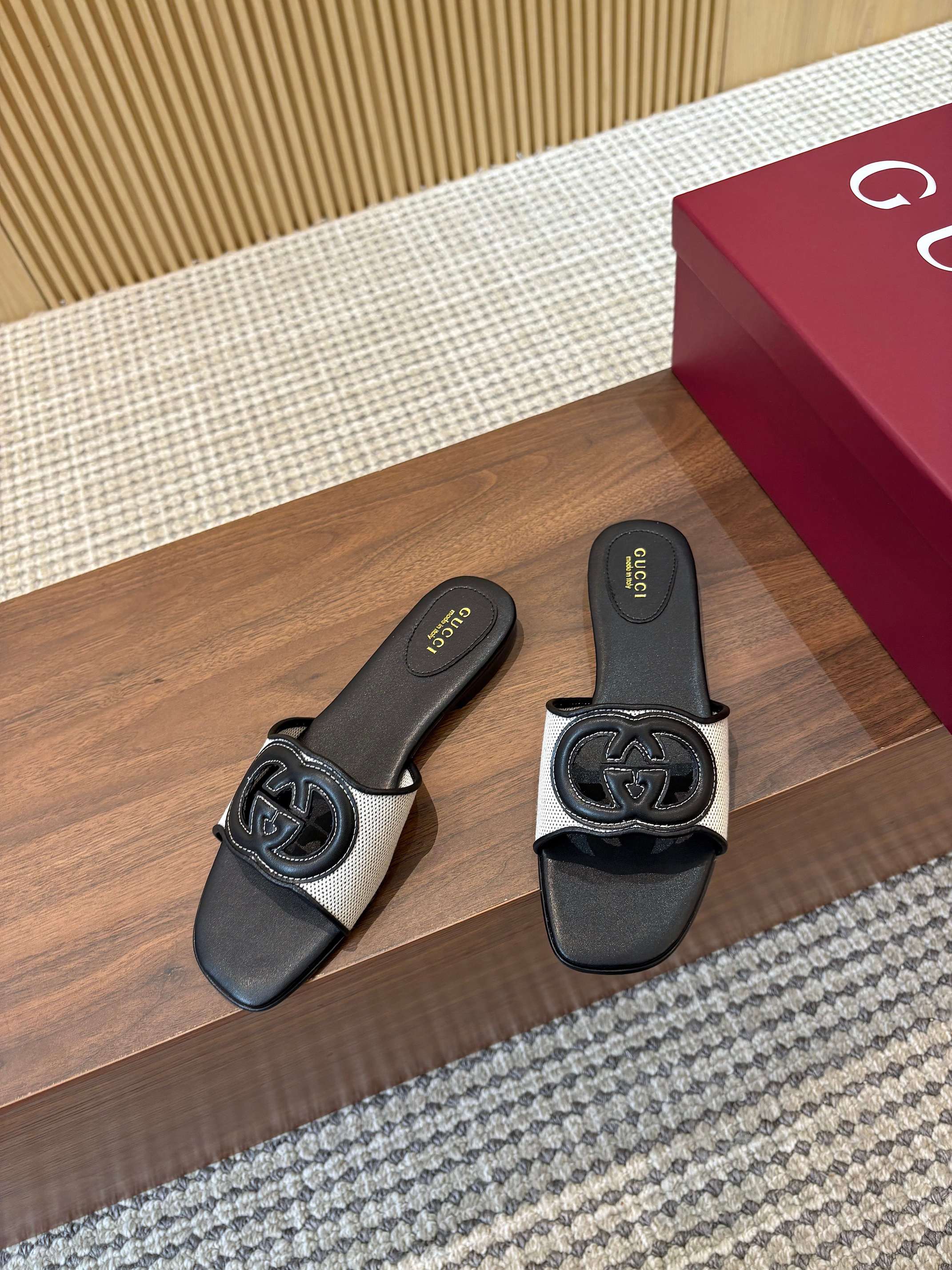 Gucci Interlocking G Embroidered Mule Sandals - Luxurious Leather Slides 7 a1744303639232 7265