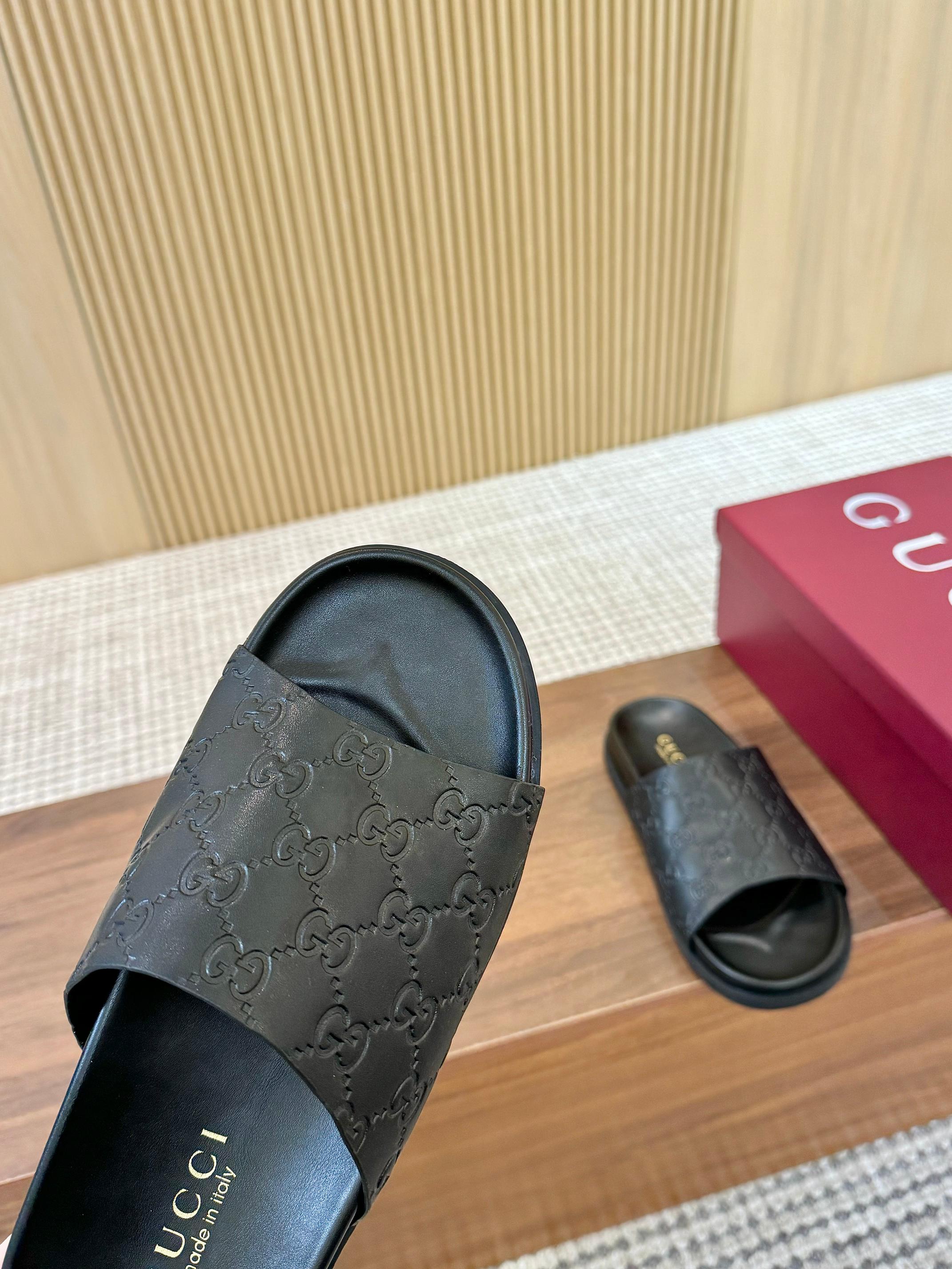 Gucci Interlocking G Embossed Leather Heeled Mules Slides Sandals 4 a1745662128815 6767