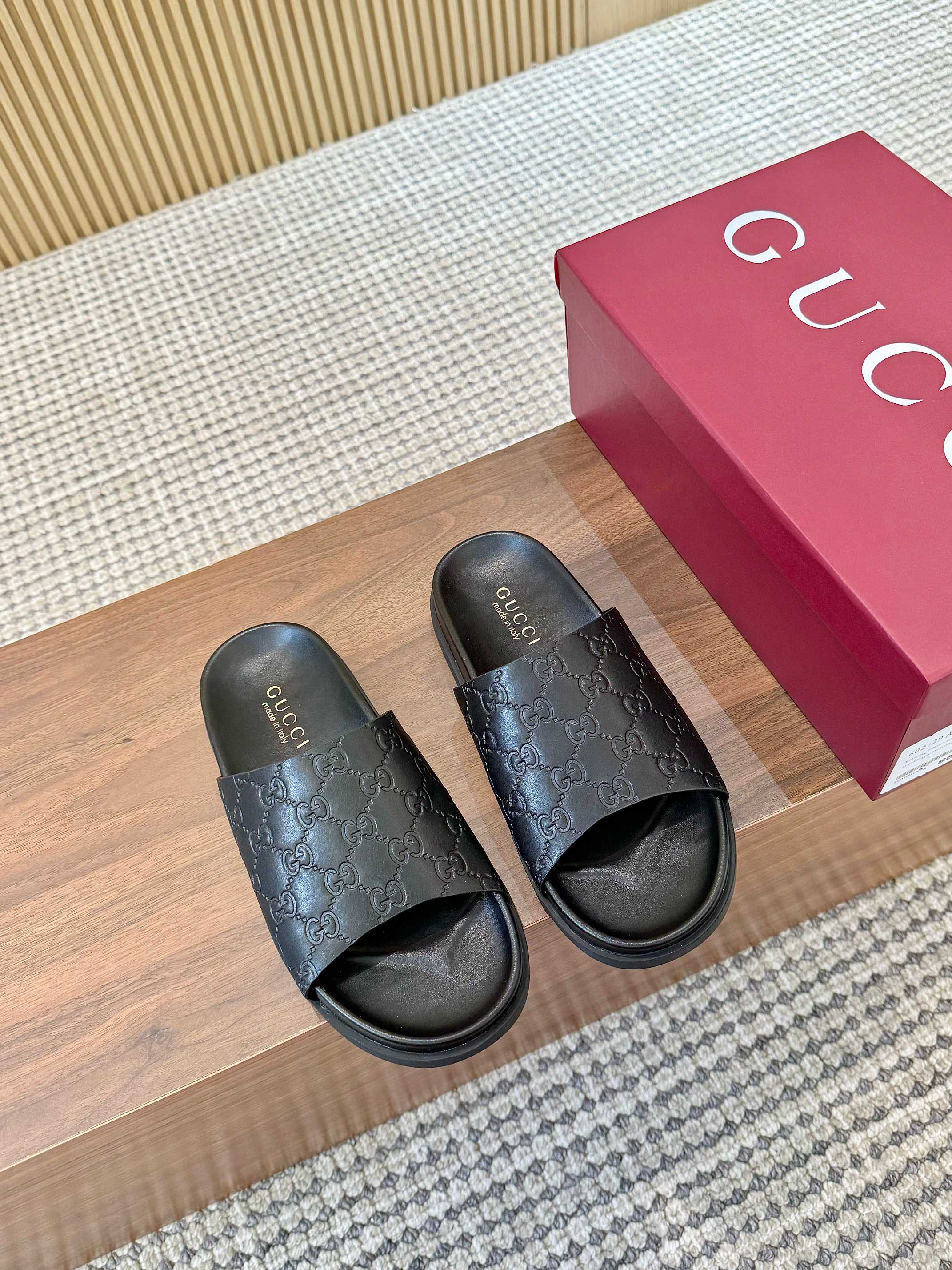 Gucci Interlocking G Embossed Leather Heeled Mules Slides Sandals 3 a1745662129519 8618