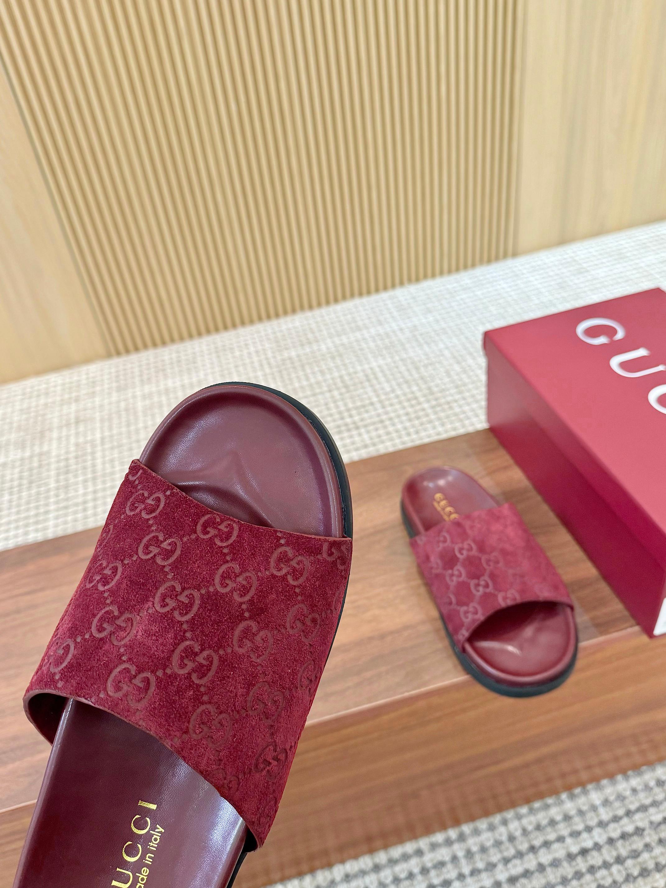 Gucci Interlocking G Red Velvet Mules Sandals - Stylish & Comfortable 7 a1745662151929 8848