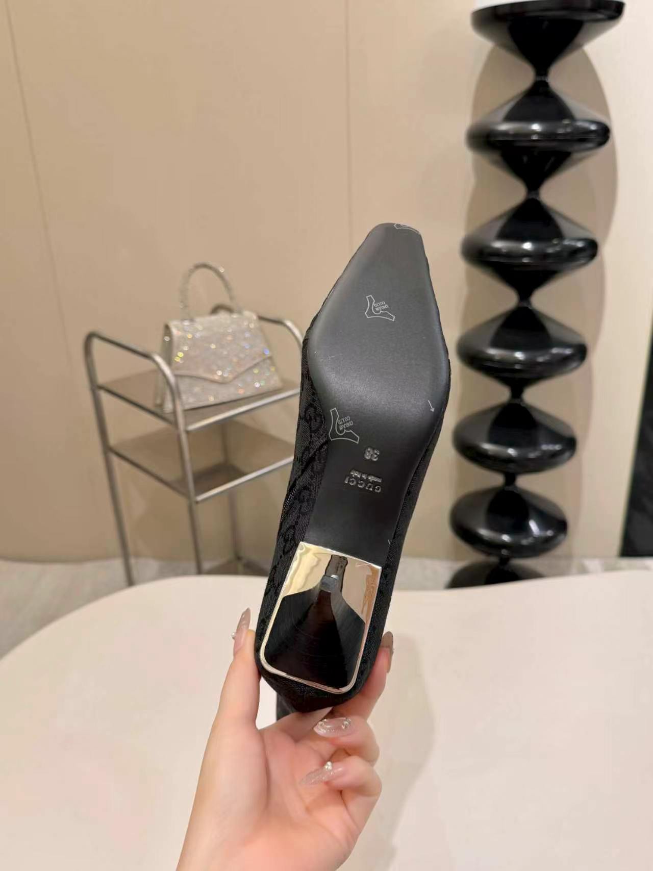 Gucci Black GG Horsebit Square Toe Ankle Boots