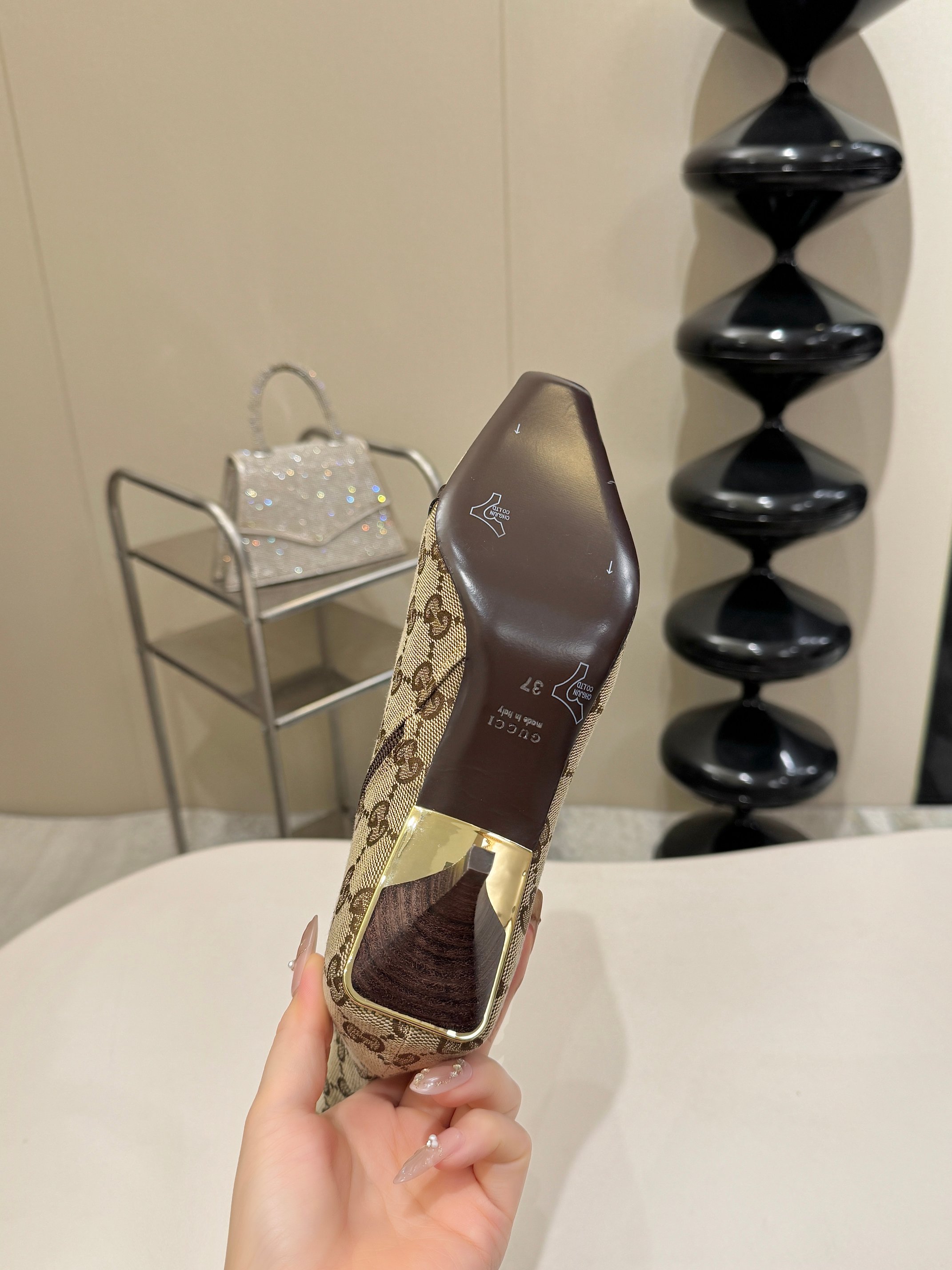 Gucci Beige GG Horsebit Square Toe Ankle Boots