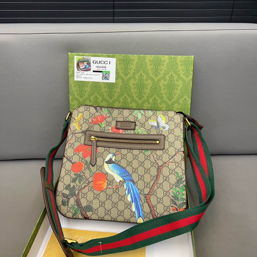 Gucci GG Supreme Plecak Torby typu crossbody i na ramię Torby kurierskie Hafty Mężczyźni Casual