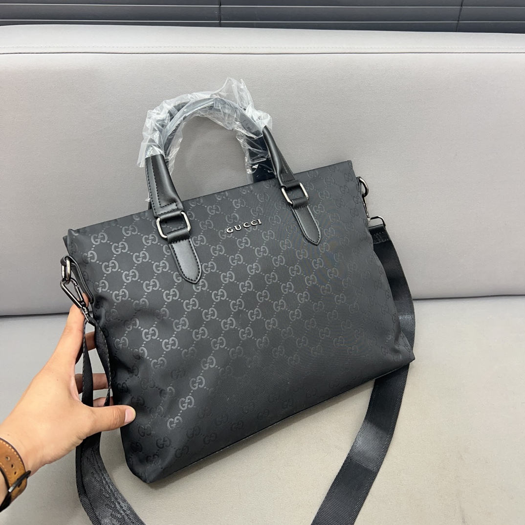Gucci Canvas GG Briefcase Male Bag: High-Quality, Classic Design, Dustproof, 28x38cm - 图片 2