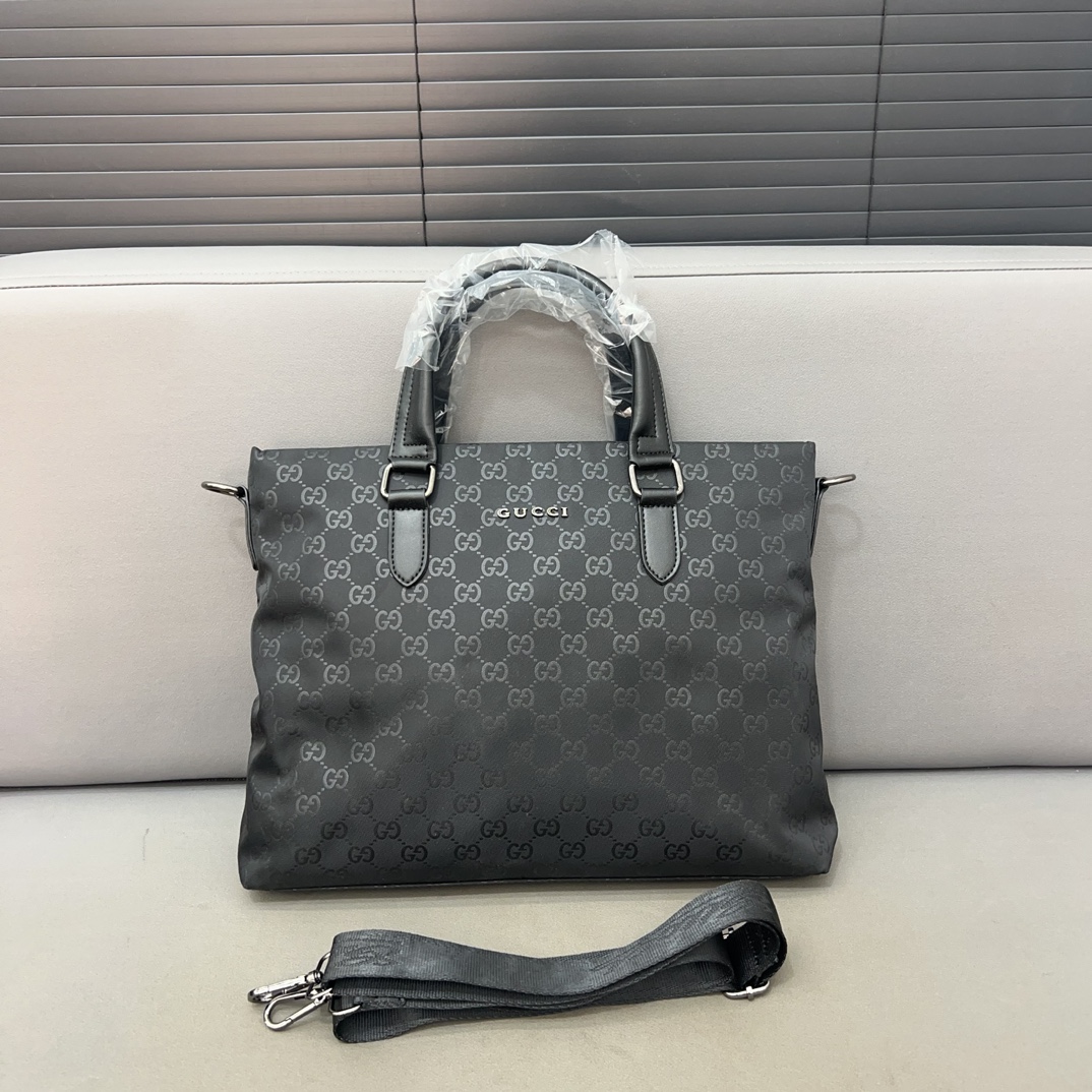 Gucci Canvas GG Briefcase Male Bag: High-Quality, Classic Design, Dustproof, 28x38cm - 图片 1