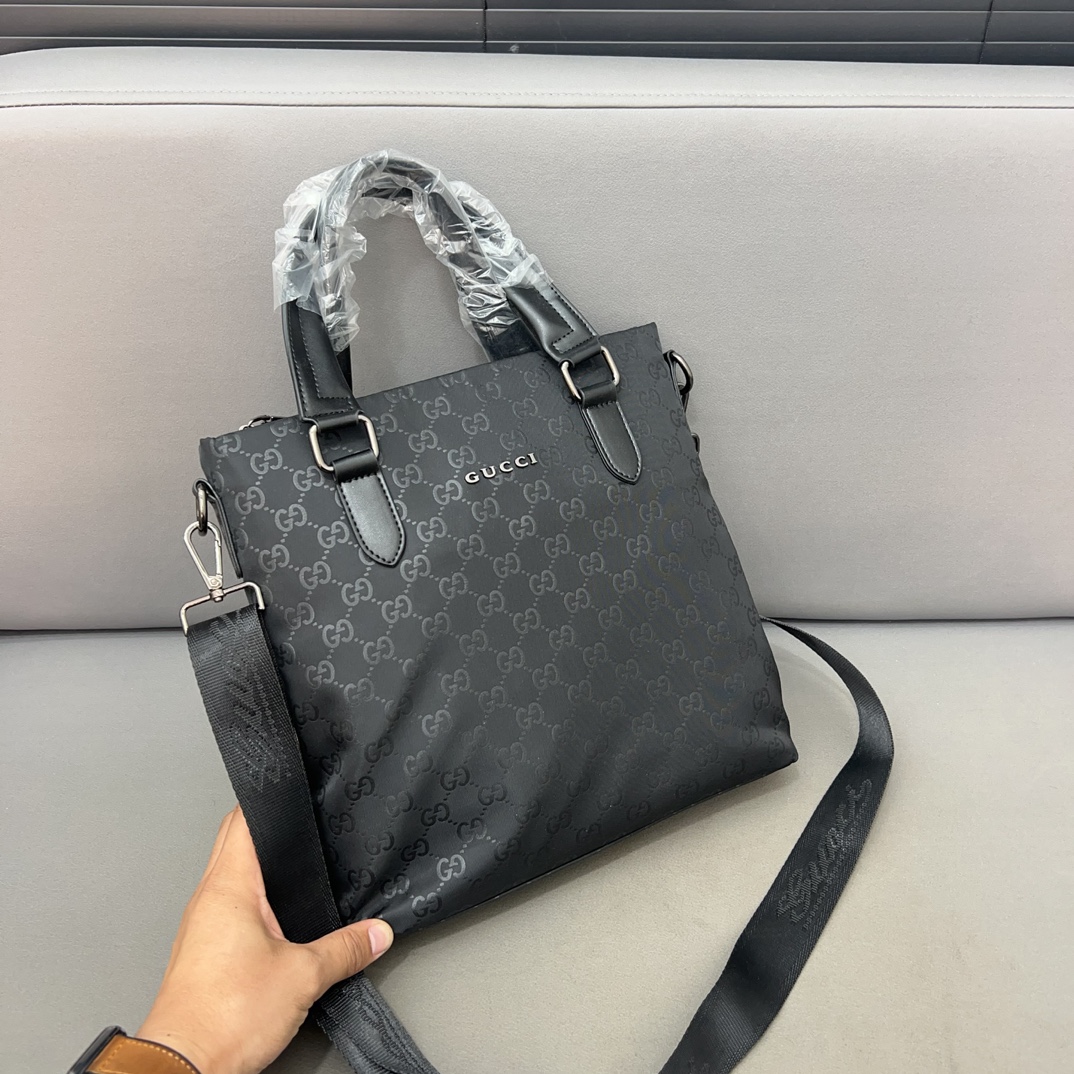 Gucci Canvas Briefcase: High-quality Male Bag with Classic Design and Dust Bag. - 图片 2