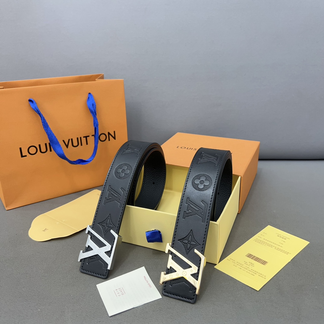 Louis Vuitton Gürtel Männer Stahlschnalle Rindsleder