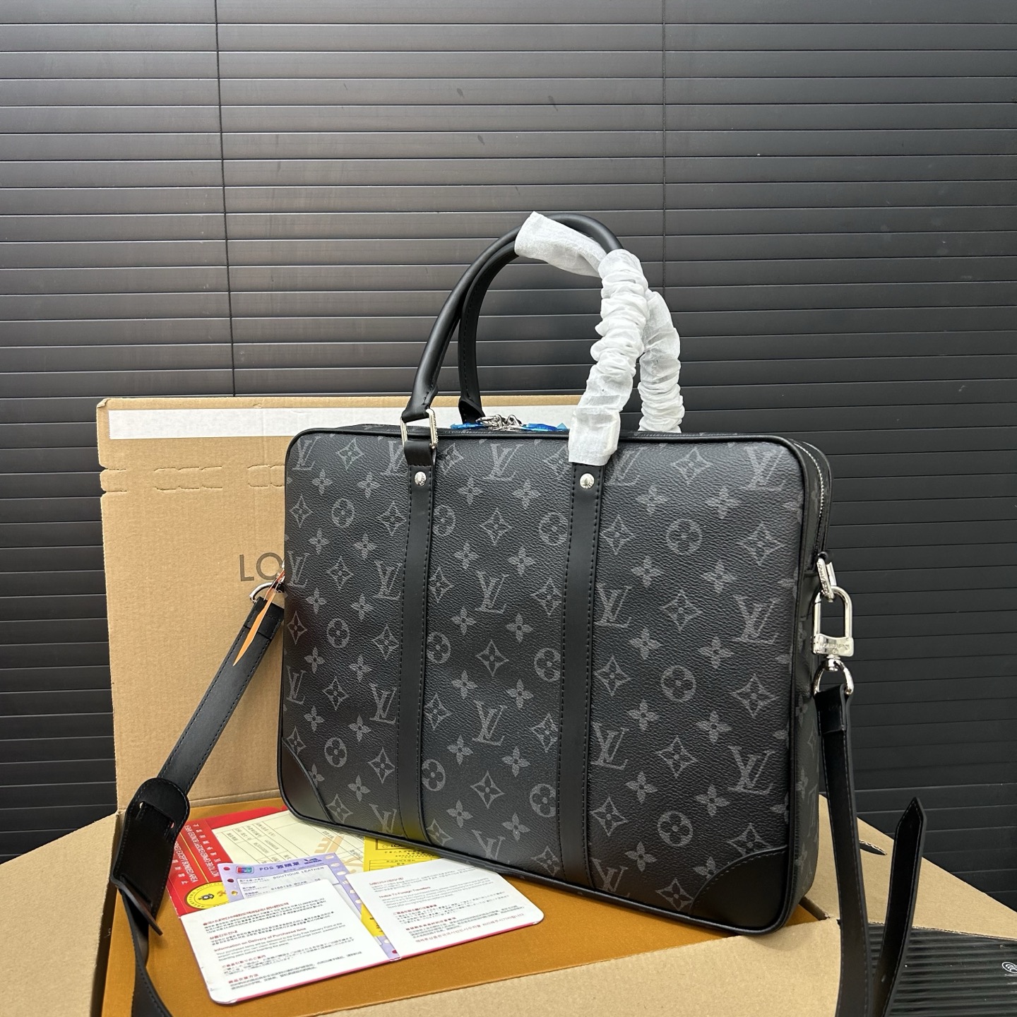 Louis Vuitton Voyage NM Monogram Shadow Leather Briefcase Messenger Bag 4 i1754210618218 8222 0 2