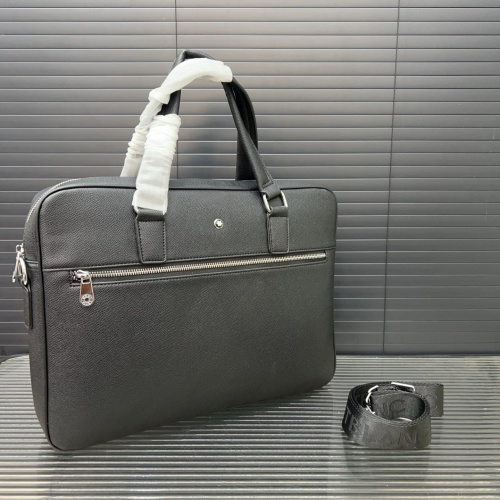 Montblanc Men's Black Leather Briefcase Business Bag 28 x 38 cm 1 Montblanc Men's Black Leather Briefcase Business Bag 28 x 38 cm