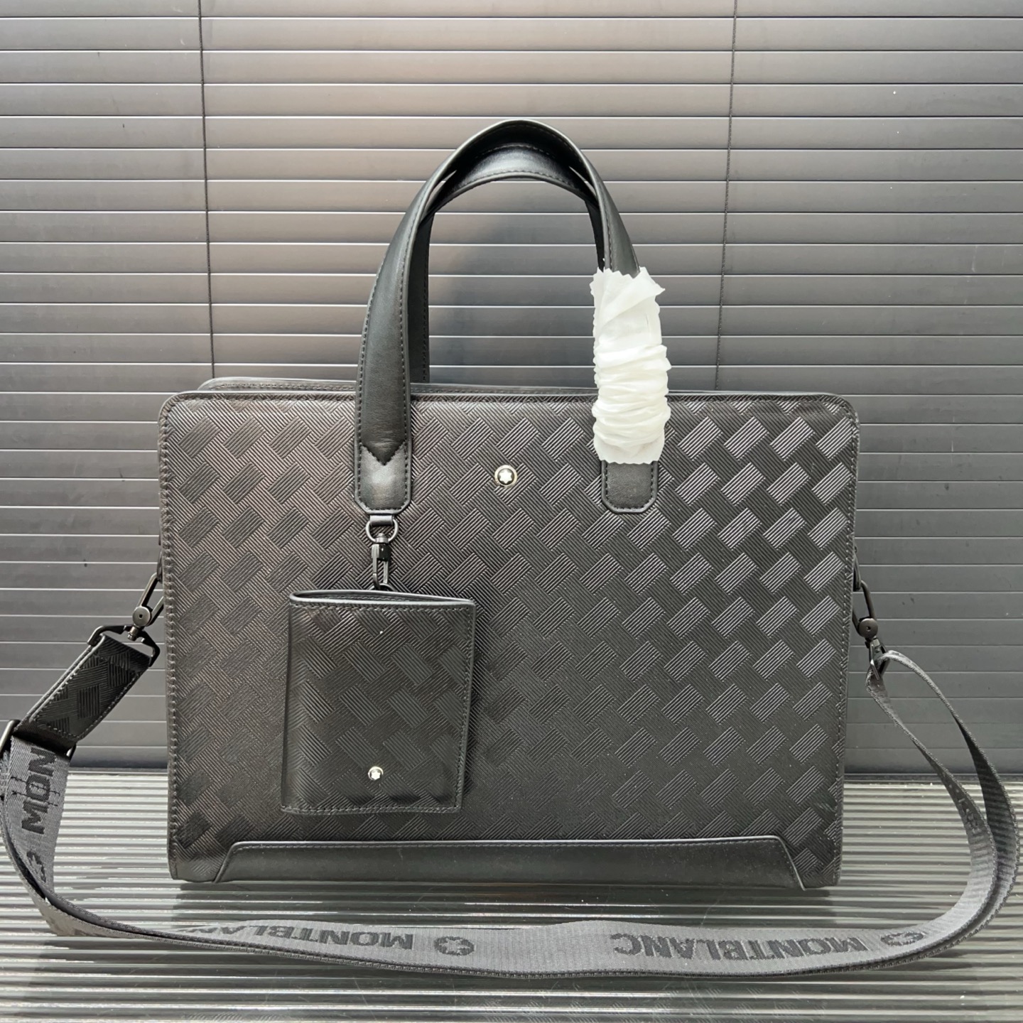 Montblanc 3.0 Embossed Leather Briefcase with Card Holder - Black