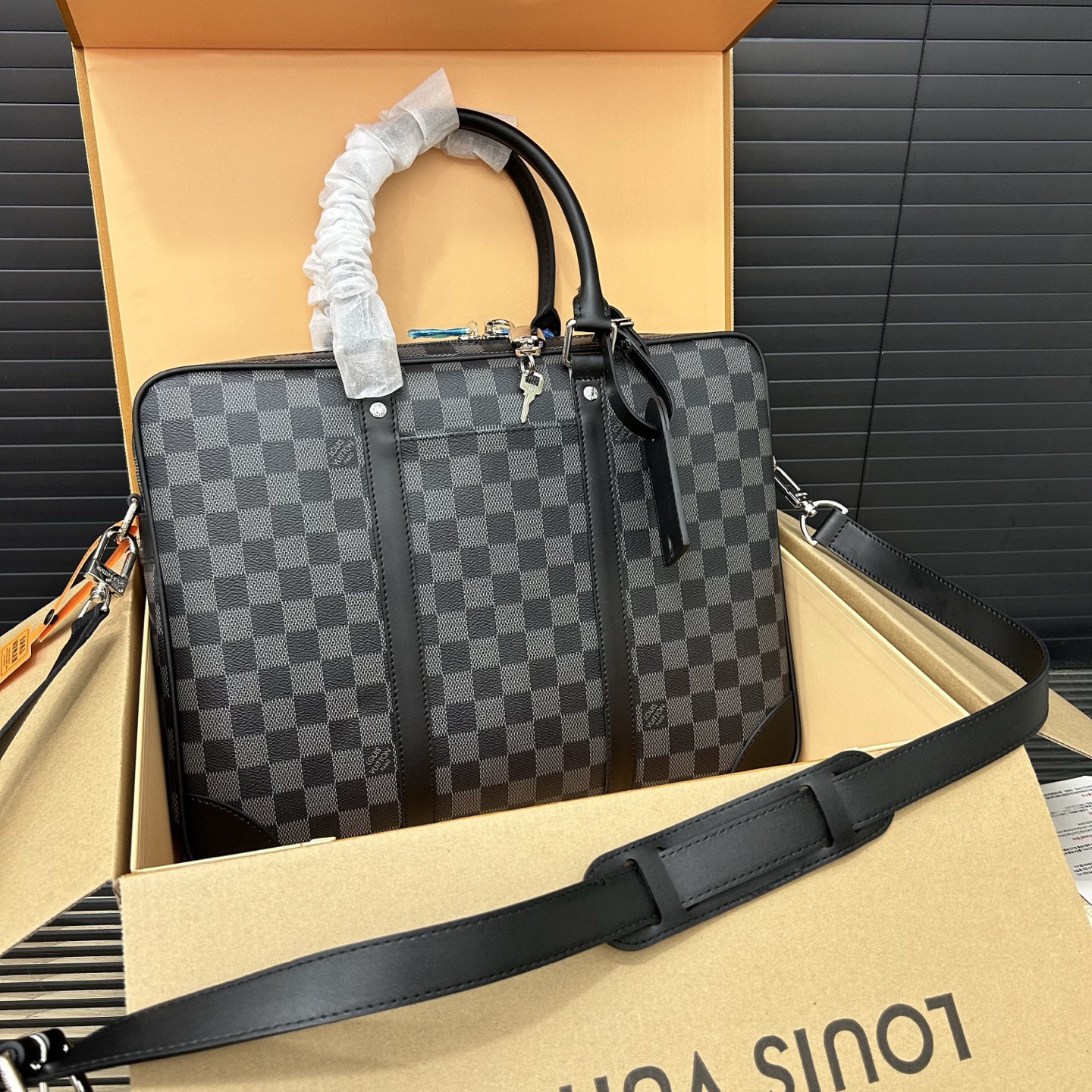 Louis Vuitton Voyage NM Damier Graphite Canvas Briefcase Messenger Bag