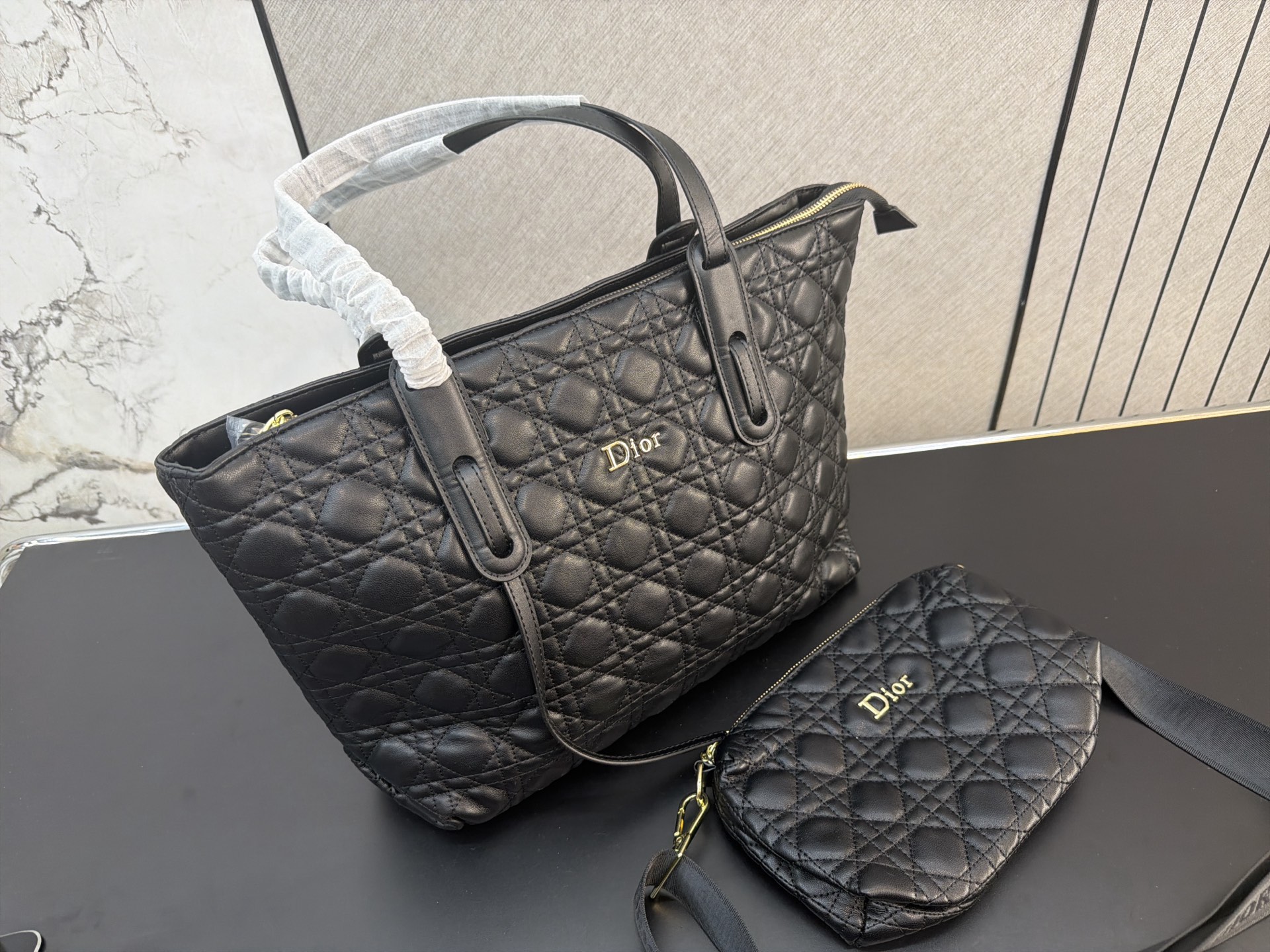 Dior Black Cannage tote everyday