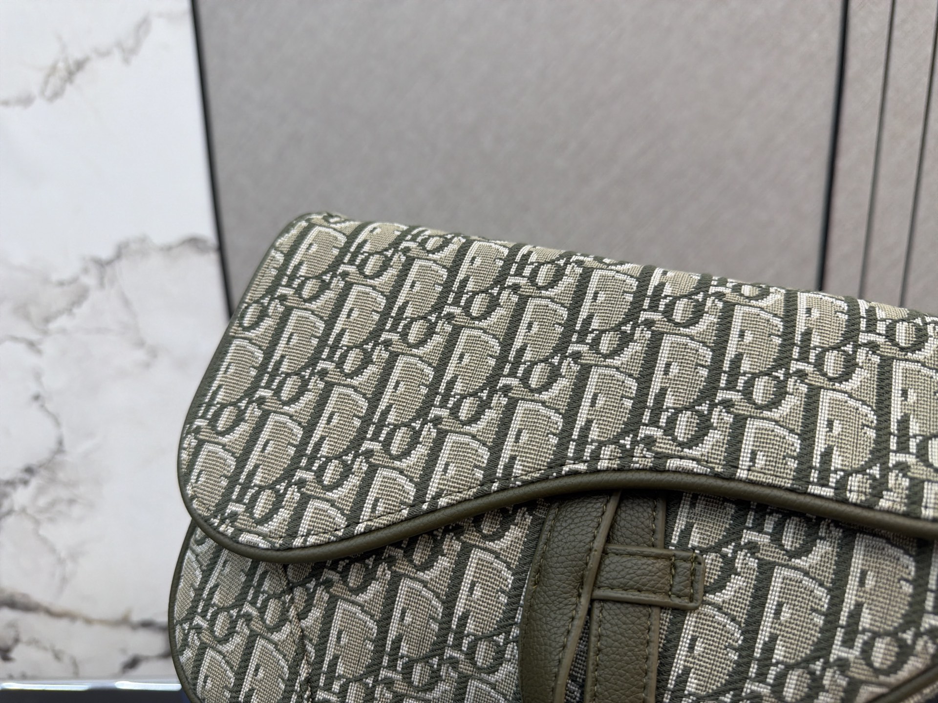 Dior Saddle Beige and olive Oblique jacquard crossbody Beige and olive Dior Oblique jacquard everyday