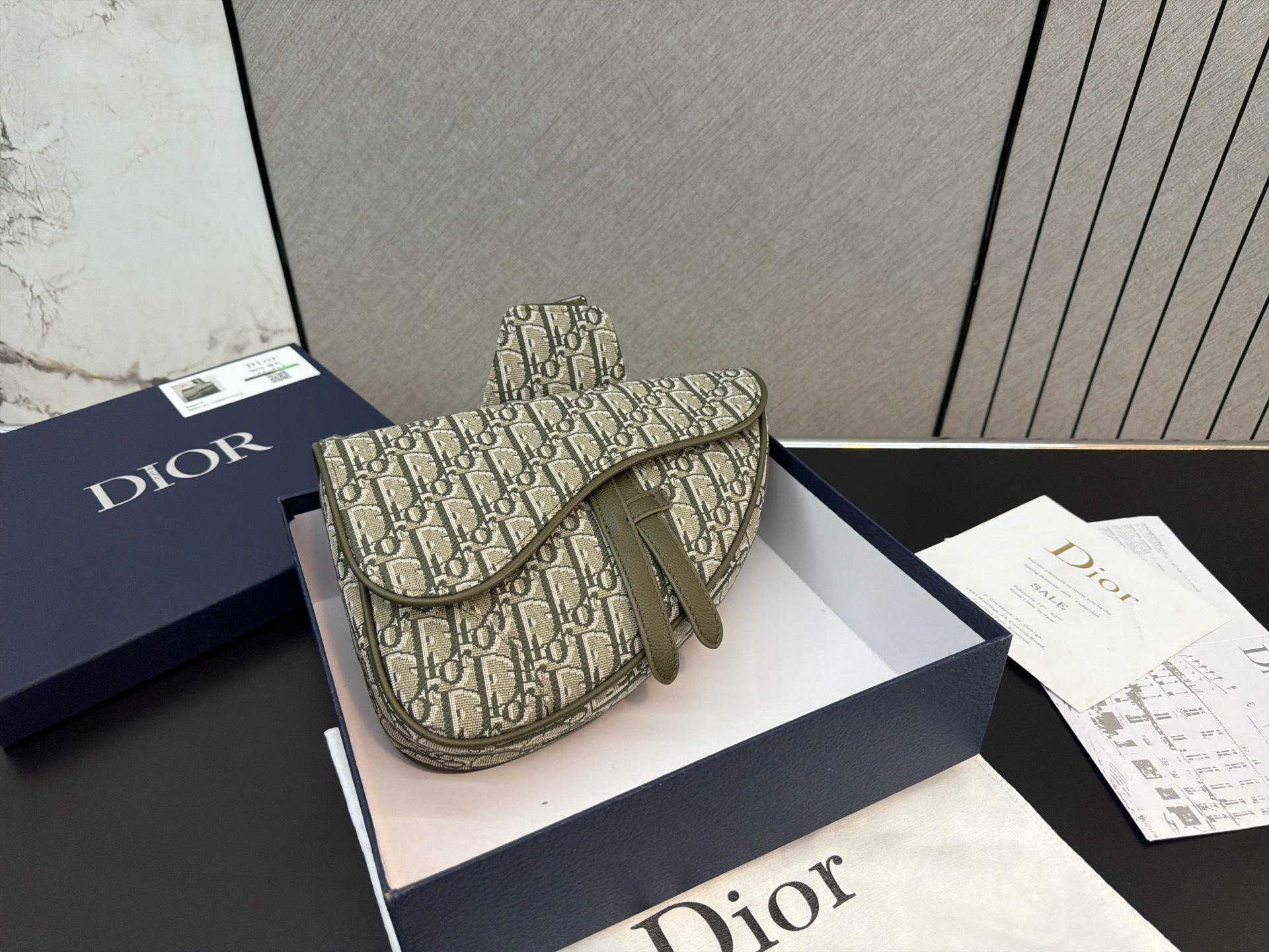 Dior Saddle Beige and olive Oblique jacquard crossbody Beige and olive Dior Oblique jacquard everyday