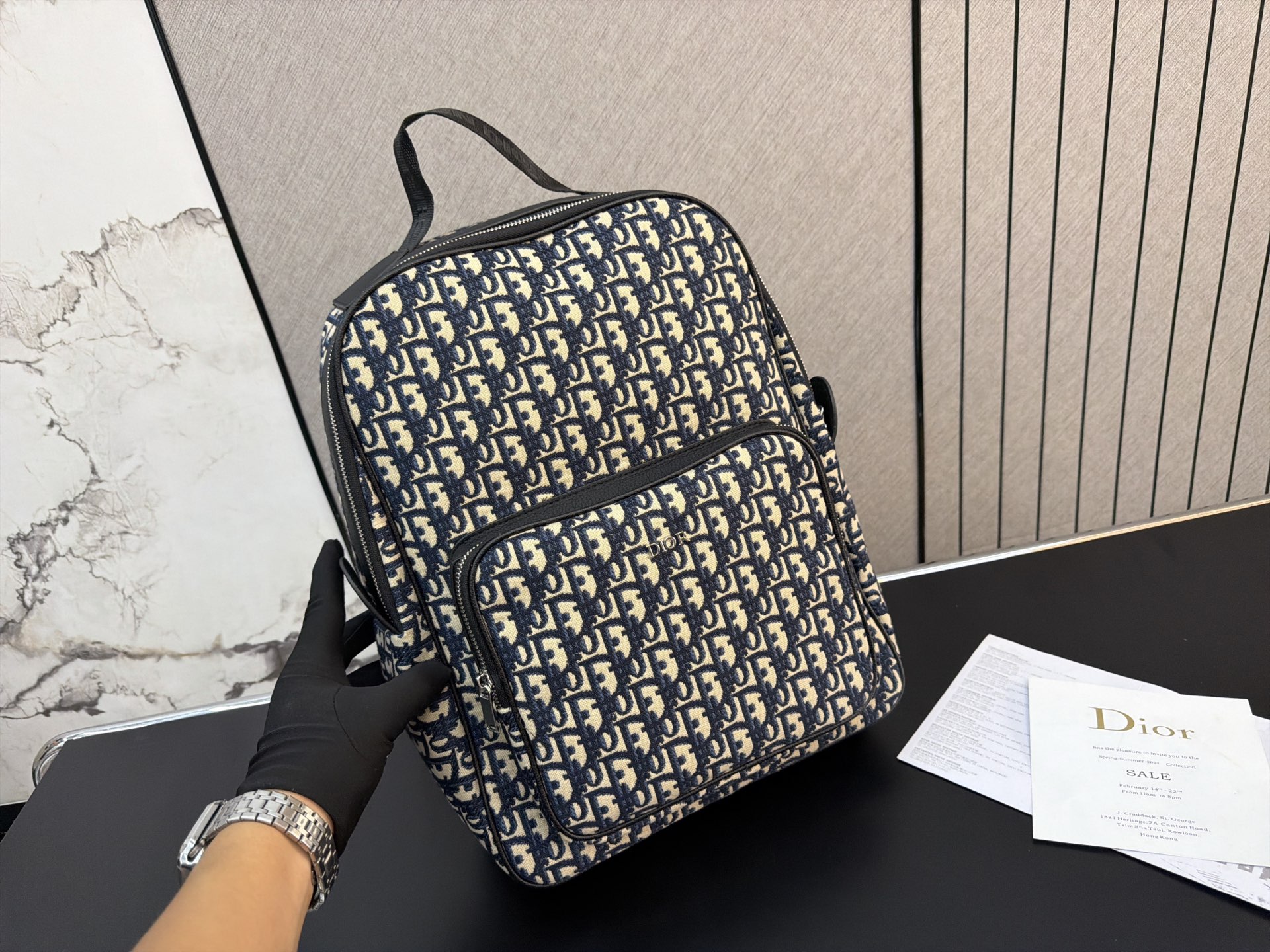 Dior Black Oblique travel shoulder