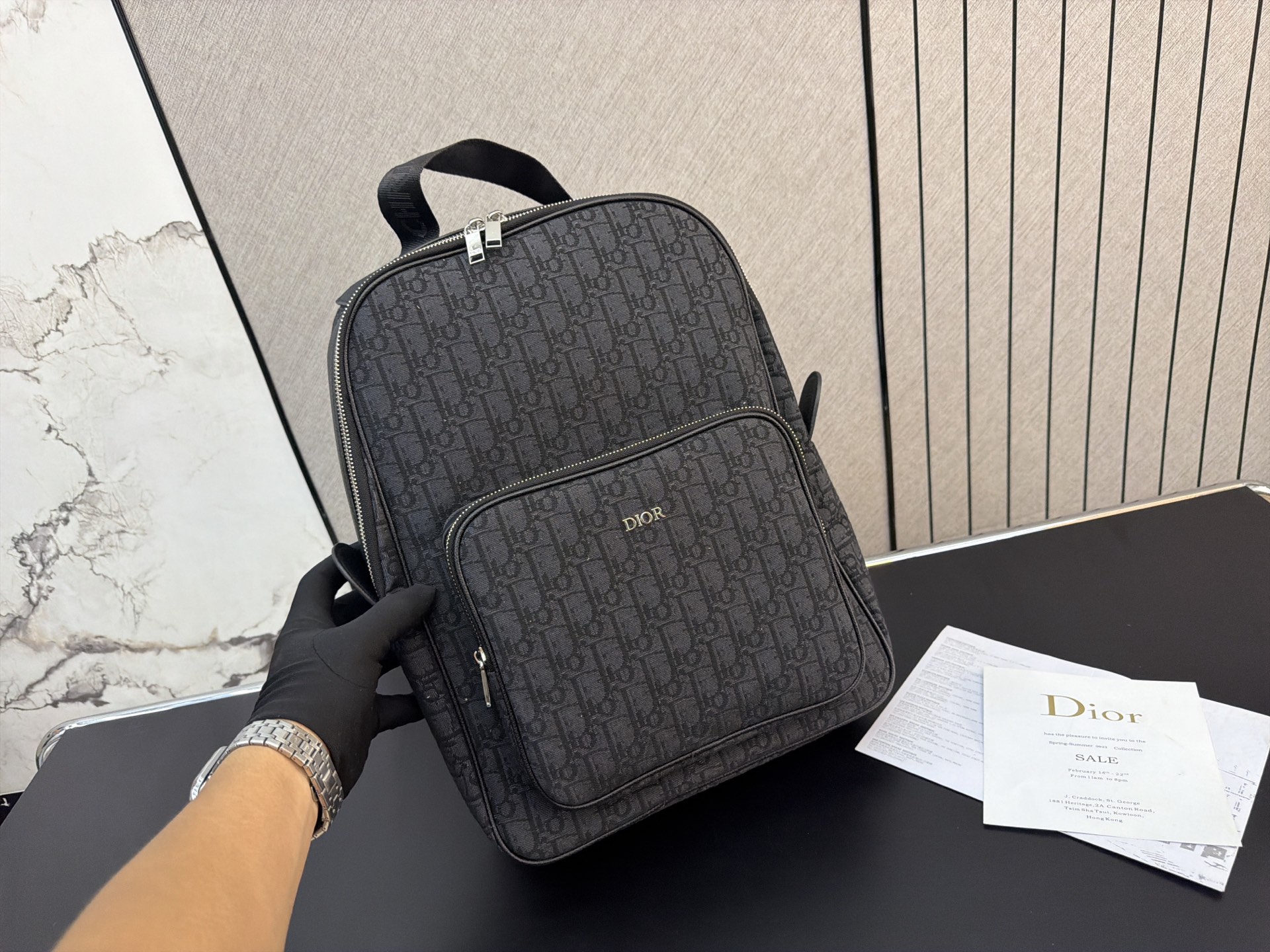 Dior Black Oblique travel shoulder